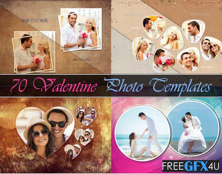 70 Valentine Photo Templates Bundle